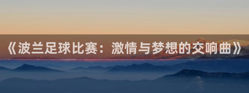 《波兰足球比赛：激情与梦想的交响曲》